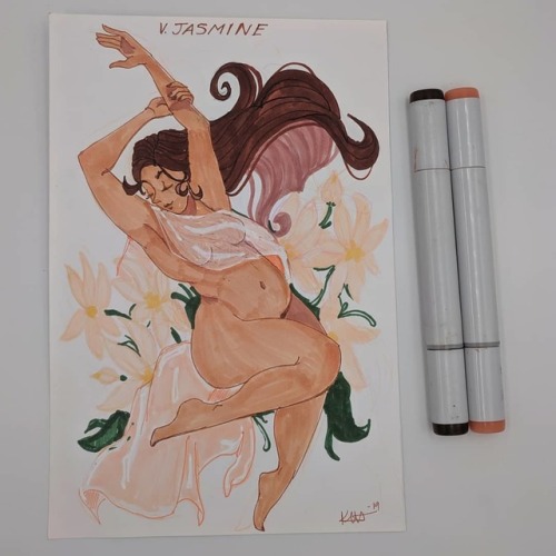 #inktober 5 (and slight nsfw) JasmineJasmine blossoms represent sensuality, modesty and beauty! ✨ 