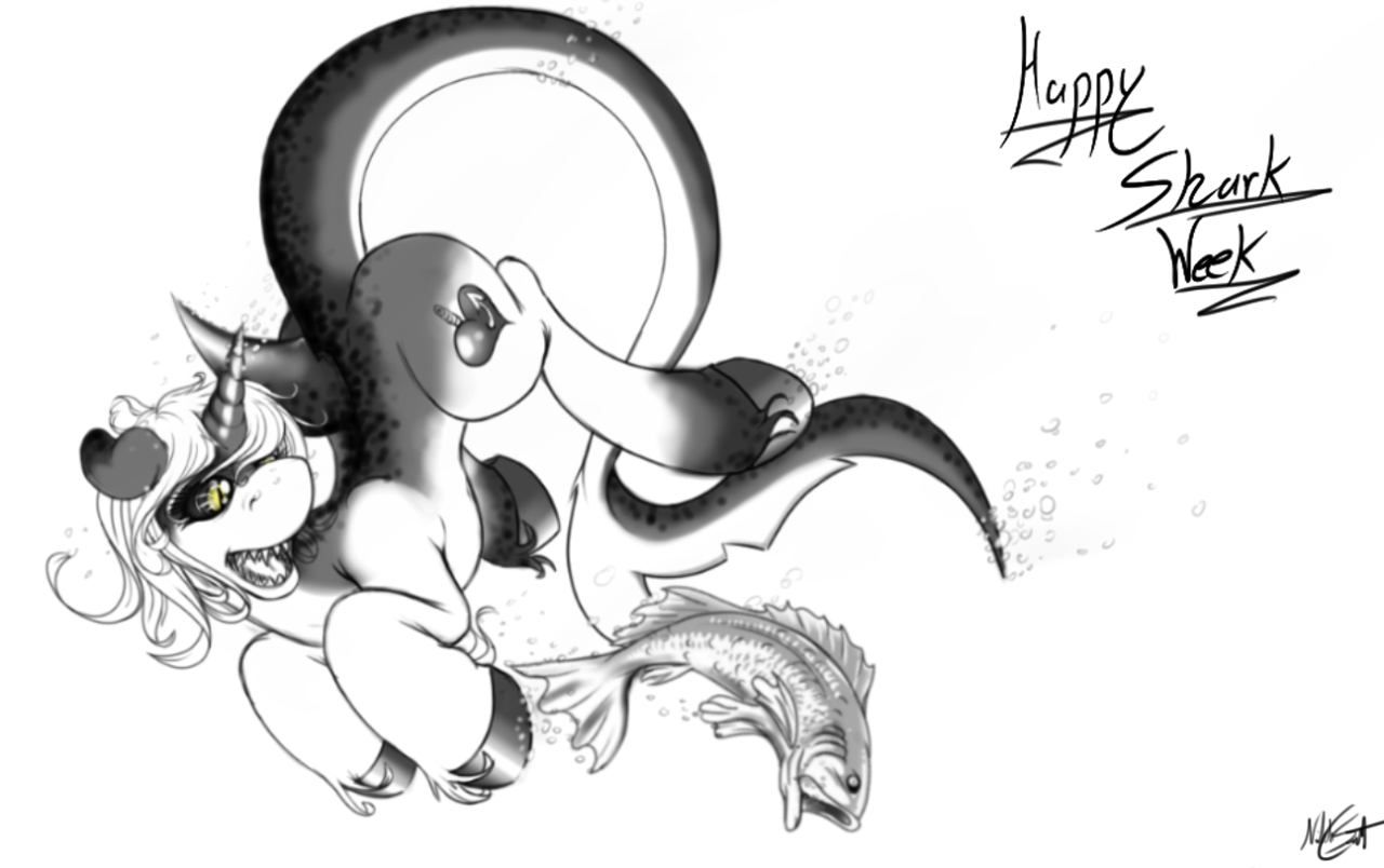 askearthairandmagic:  Happy Shark week every one!!! I’m sketching stuff today.