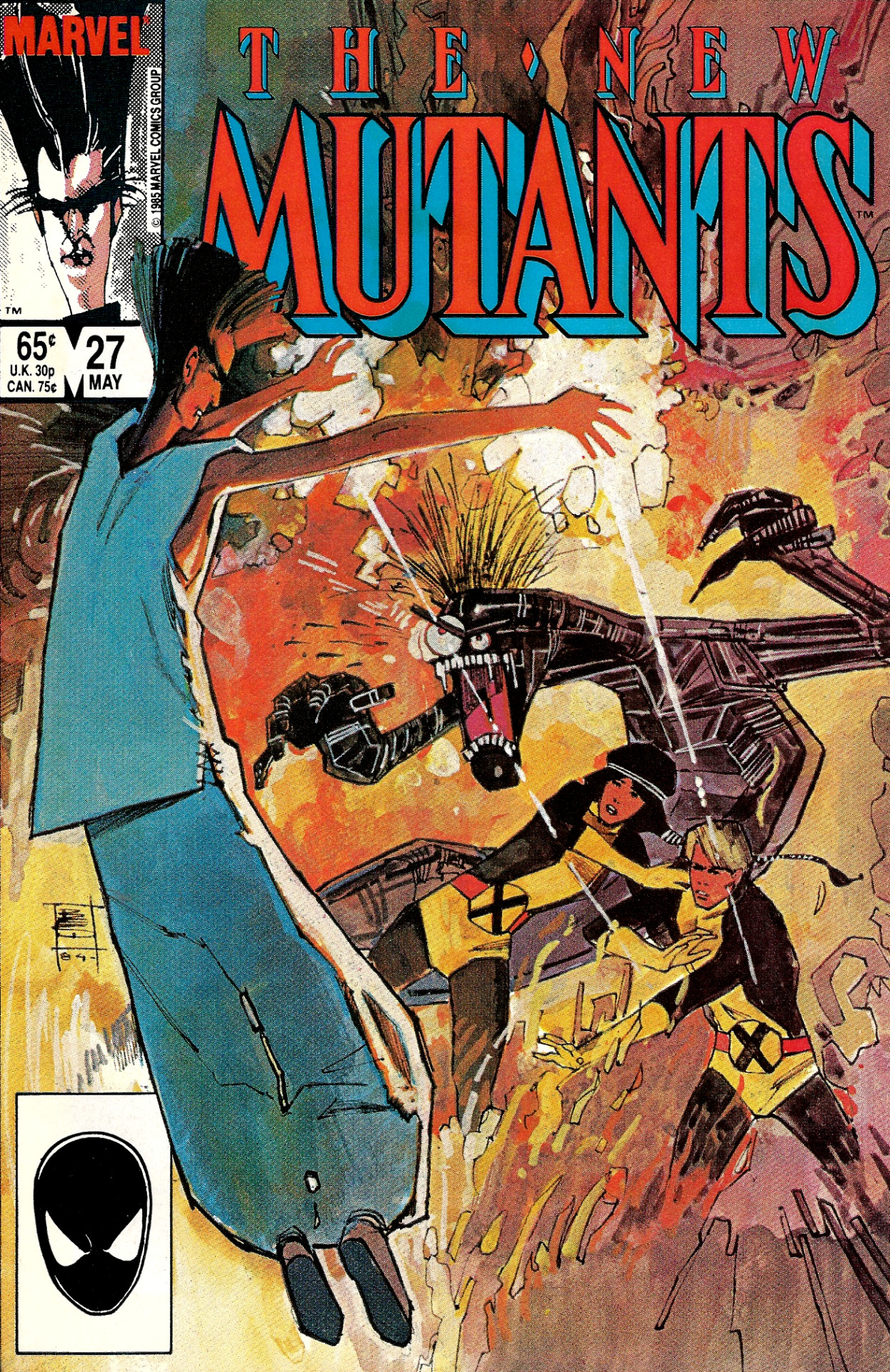 The New Mutants No. 27, Cover art by Bill Sienkiewicz (Marvel Comics, 1985). From