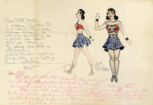 weirdlandtv:First known sketch of DC Comics’ Wonder Woman, by the original artist, H.G. Peter. Circa