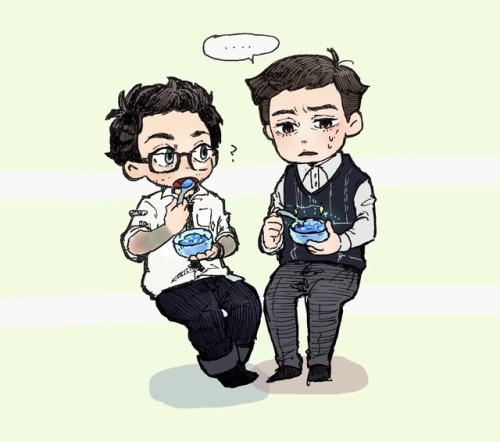 probably someone has already done this, but I want to see Newt &amp; Hermann are eating kaiju blue j