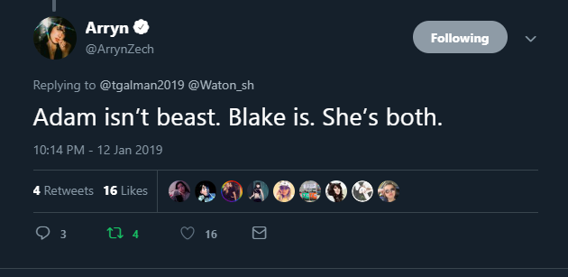 hammertime-rwby:  xiaodonnas:  so like we said, blake is beauty AND the beast and