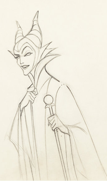 scurviesdisneyblog:Maleficent animation drawings by Marc Davis