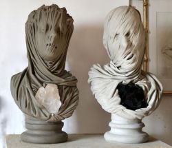 sixpenceee:  The Blessed &amp; The Damned by Livio Scarpella. This is made of marble, quartz and amethyst.