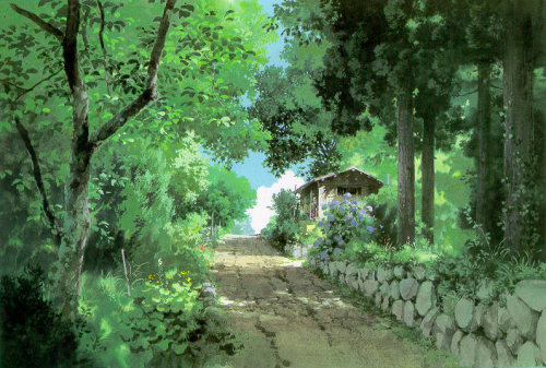 beifongkendo:Background art by Kazuo Oga for ‘Only Yesterday’ (directed by Isao Takahata, 1991).“Onl