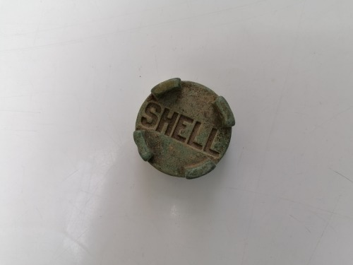 Metal cap
Metal cap, marked SHELL. Titled “When is a shell not a shell”
Isabel McLeish, School of Plural Futures with ATLAS Arts
Reraig, Lochalsh, Highland
2nd April 2021, 4.05pm
57.28195, -5.62763
Threat from rising sea levels
–––––––––
The sea...