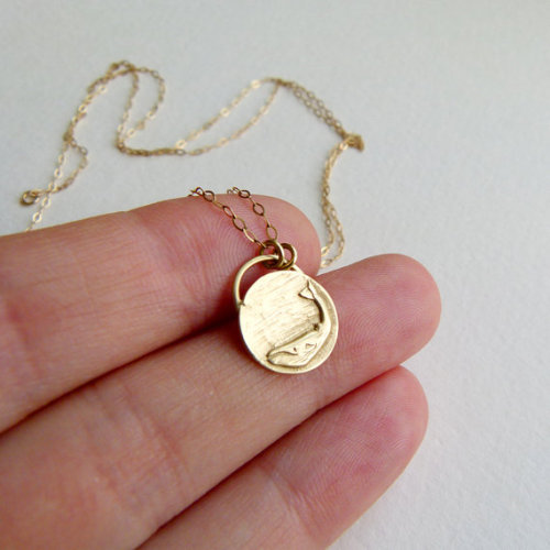littlealienproducts: Gold Whale Necklace by artemer