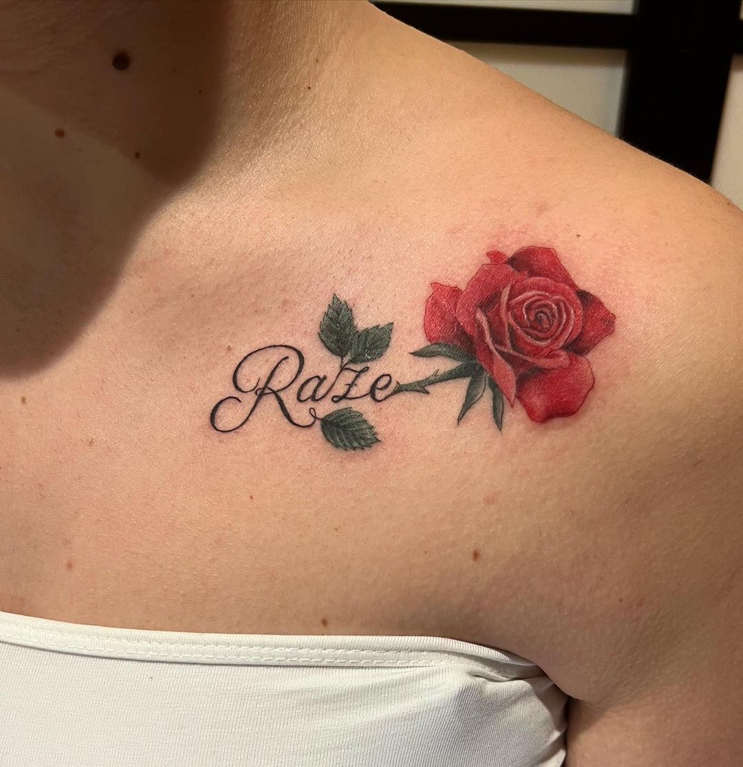 Art Immortal Tattoo  Tattoos  Script  Rose with script tattoo