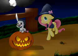 nairua:  I honestly couldn’t see the end of this one ! So, can Fluttershy be as brave as Angel ? After all, Nightmare Night is sure a scary night …  x3 D'aww &lt;3