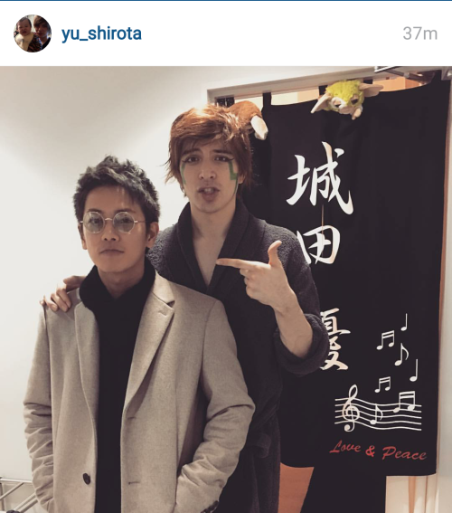 takeruzone:Finally!! TAKERU WENT TO WATCH LOVE BUGS!!!! He took a two-shot with Shirotan…I’m so happ