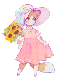 sergle: a kitty cat in a floppy sunhat, suggested by volechellus on twit!