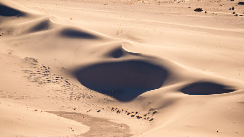 Echoing Dunes Looking down from the top of the Eureka Sand Dunes