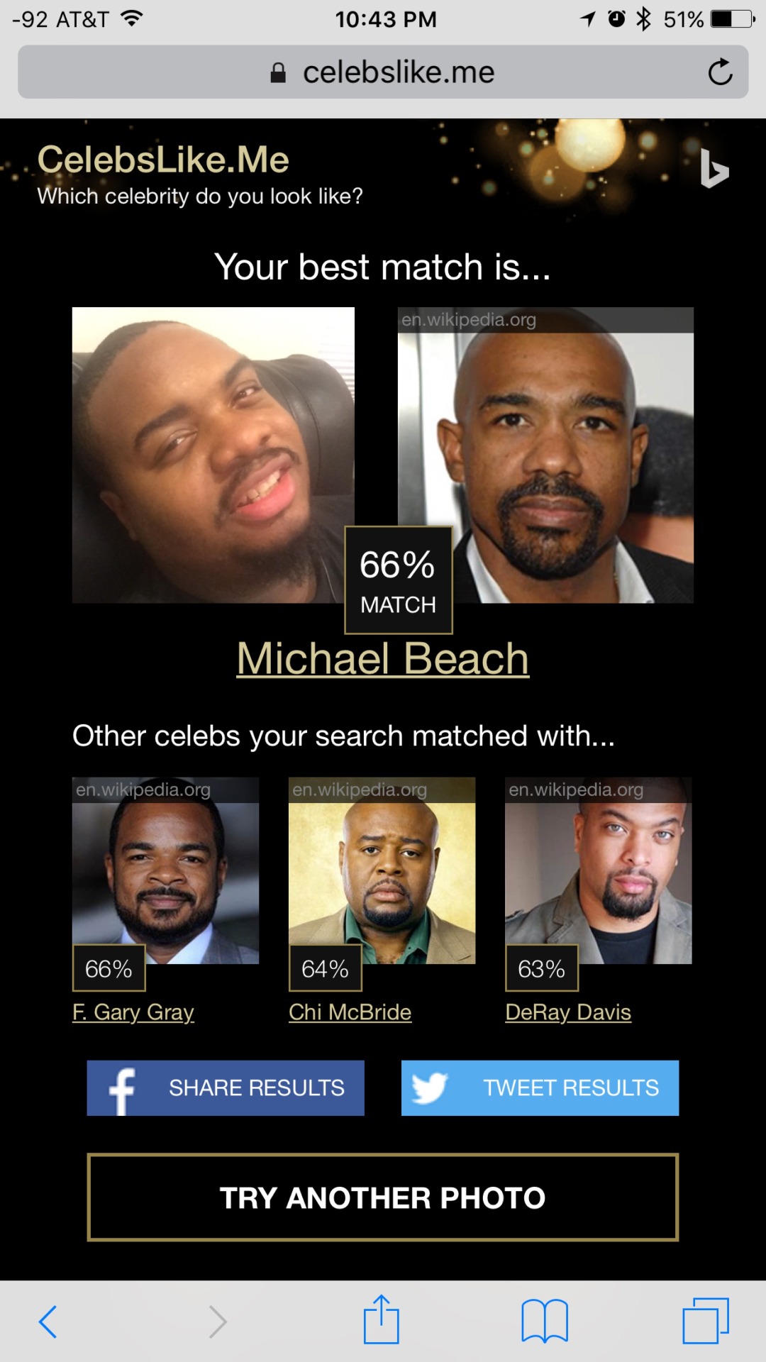 Pretty accurate, though no one is confusing me for DeRay lol