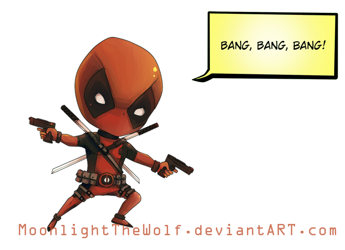 fuckyesdeadpool:  Little Deadpool by MoonlightTheWolf