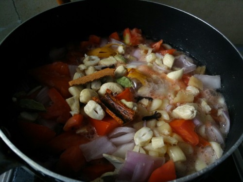 Cooking in progress. Can you guess which Indian dish I’m making? I’ve never cooked with 