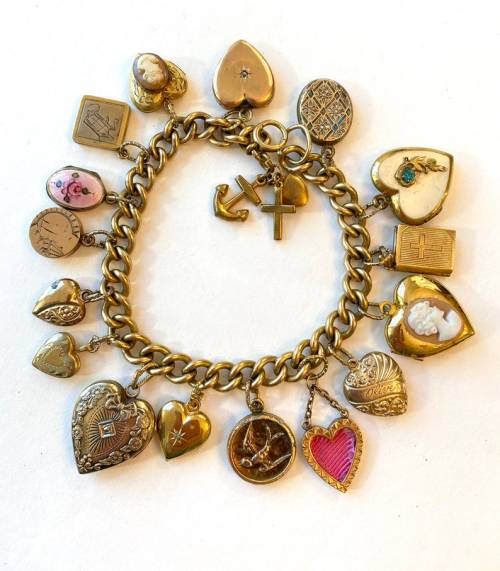 1dietcokeinacan: Antique Victorian 12K Gold-Filled Charm Bracelet