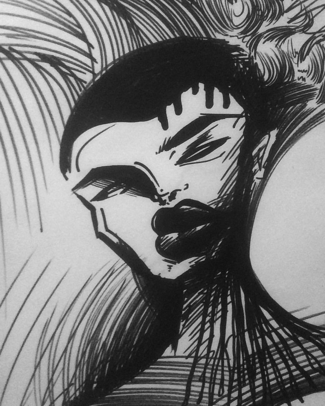 jesuabones:  Haven’t done a #selfportrait in a while… #Art #Film #marker #jesuabonesartwork