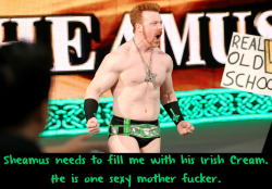 wrestlingssexconfessions:  Sheamus needs to fill me with his Irish Cream. He is one sexy mother fucker.  Mmm Irish cream does sound really good right now!
