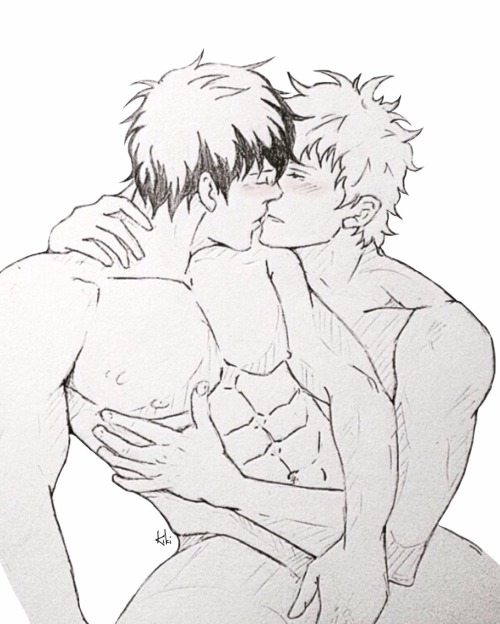 Porn Pics spicy-kiki: Hijikata X Gintoki X Boob Grab