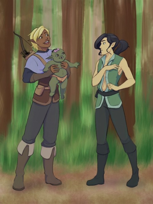 “a family can be two elf dads and their beautiful orc daughter”redraw of this post
