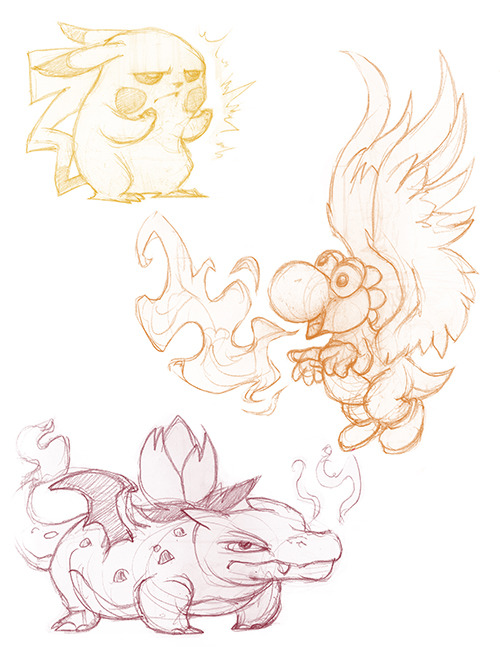 Smash Bros inspired sketches.