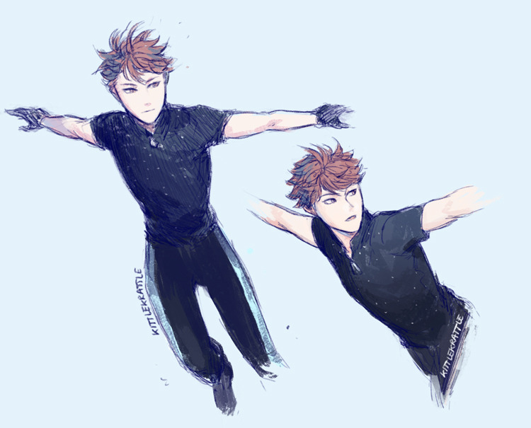 kittlekrattle:  figure skater + hockey player iwaoi AU ✨ ✨  