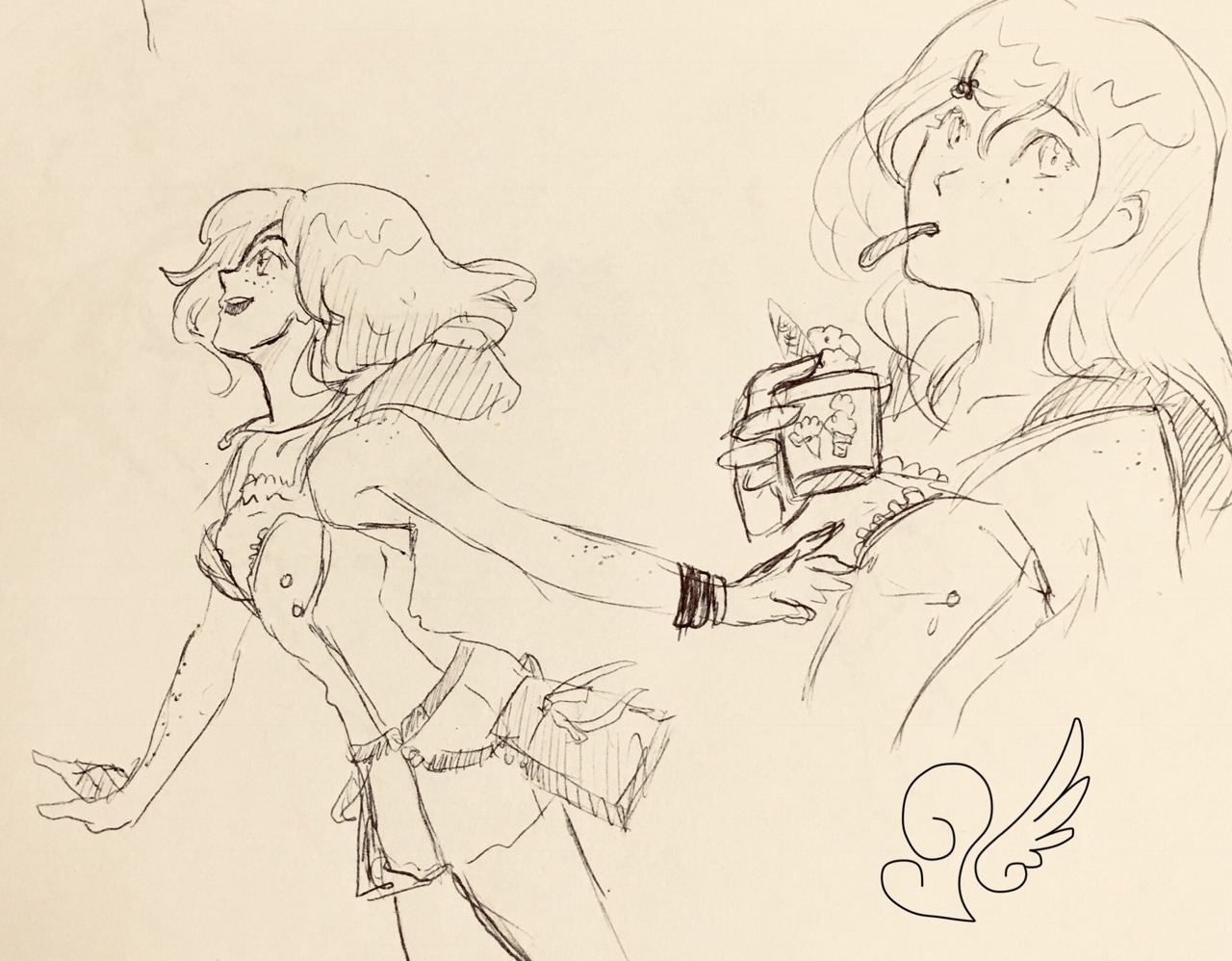 kingdomsaurushearts:  Some late afternoon Kairi doodles.