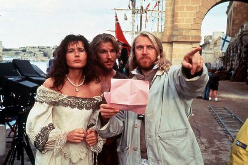 Renny Harlin Directs Geena Davis And Matthew Modine On The Set Of Cutthroat Island.