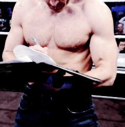 finnbalord:  anonymous requested: dean ambrose signing the tlc contract (for justifiable