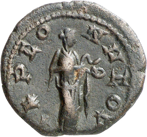 Hygieia - goddess of health* Chersonesus, Crimea* bronze* early 3rd century CE* Numismatic Collectio