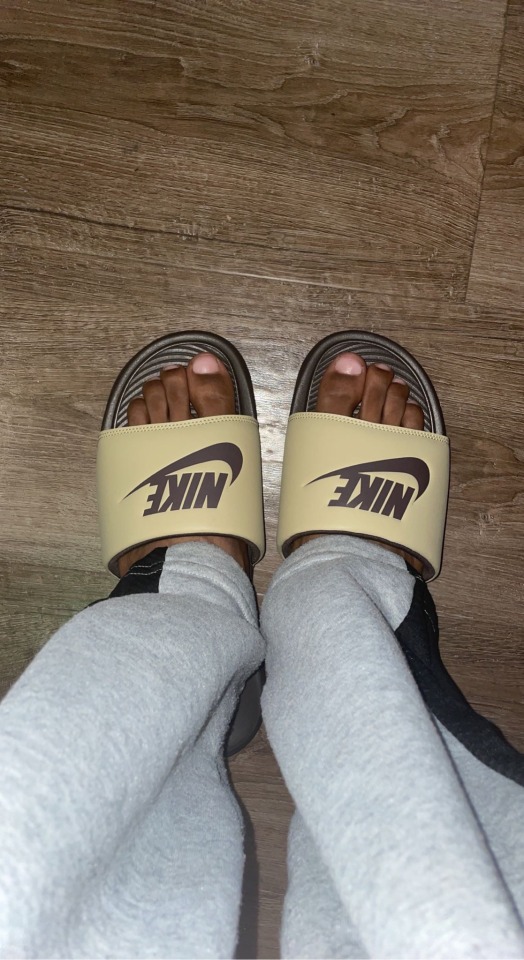 New Brown Nike Slides