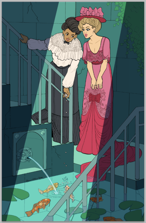 nymaulth: Got flat color and color holds applied to 3 of my 4 historical lesbians illustrations! I&r