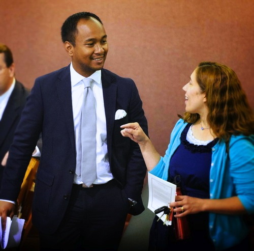 I’m attending a wedding today, and with a high of 96° F, I expect to wear pretty much the same outfit I’m wearing above, chatting with my then-pregnant wife as captured by the photographer at the last wedding I attended. The suit is a cotton-linen...