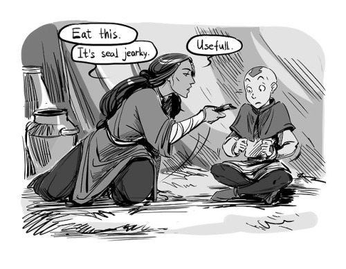biorn21:Clash of cultures. Katara ,Sokka  and vegetarianism. It seems that they will need time to ge