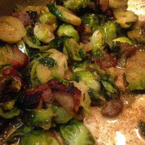 Now that they’ve been sitting they’re drunk and Even better.. #brusselsprouts #veggies #