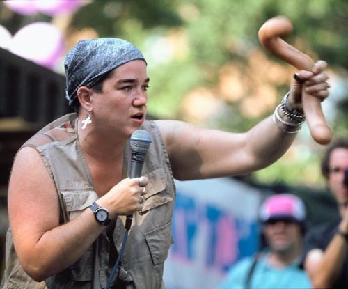 Lea DeLaria performs at Heritage of Pride, New York City, June 27, 1993. Photo by Philip Jones Griff