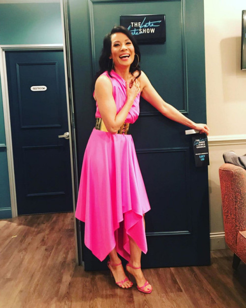 elementarystan - @LucyLiu  Hot pink dress for a red hot show...