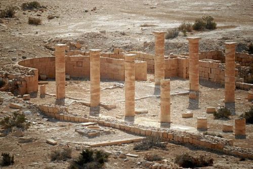 historyfilia:Remains of a Byzantine church at Nizana (today Tell Nitzana), Israel