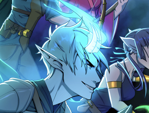 vinetabris: here’s a preview of my aoex/dnd crossover piece for @anezine-reverie !!it’s a charity zi
