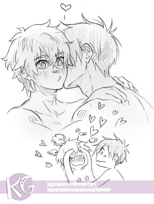 kgsexysketchyspace:  Hey world, I draw again! This sketches are pretty old, today I just finished them, but 2 commissions are almost done and I am so happy about that, because I feel they turned out good :) I hope you’d enjoy Reigisa fluffy kisses!