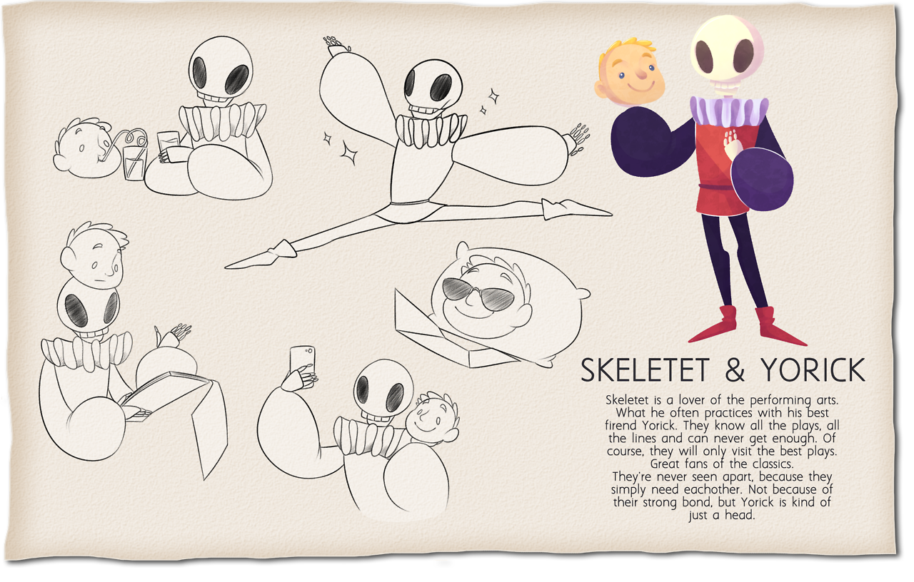 A character sheet to explore more of Skeletet and Yorick
Follow our blog for the development of Around the Creek
A narrative 2D point-and-click game