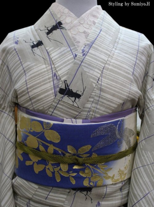 Lovely crickets (?) hemp summer kimono (seen on)