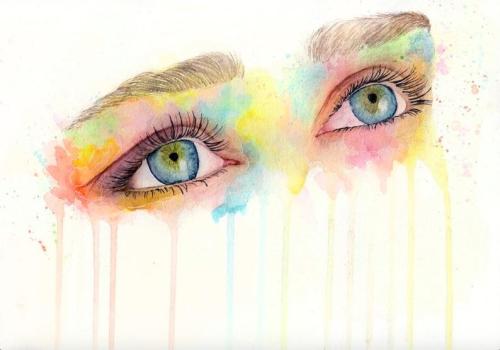 Green Eyes Matted Print //SimoneGenevieveArt