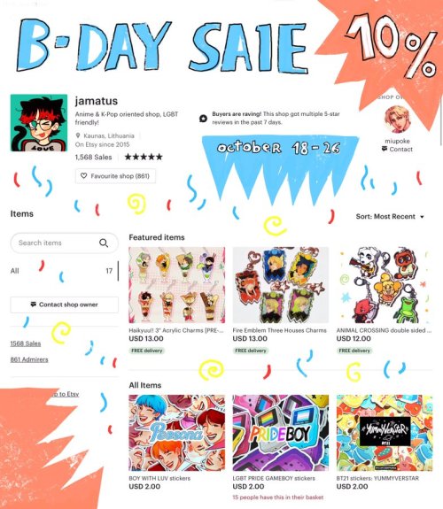 HAPPY BDAY TO ME! i&rsquo;m doing my first ever 10% sale off EVERYTHING on my etsy thru oct 18-2