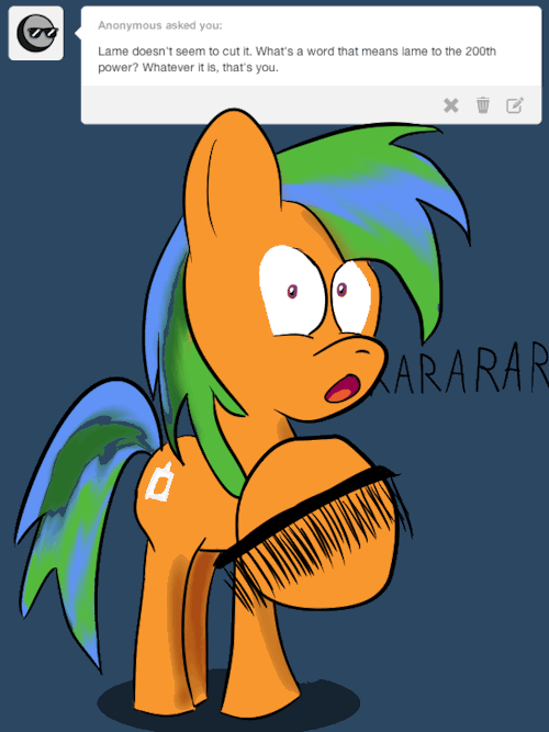 rainboompony:  ..r-run before i-it gets y-you aahhahah  X3! Rainy, you so adorbs >w< And definitely NOT lame <3