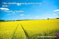 funquotations:  We think too much and feel too little. - Charlie Chaplin   http://www.quotationsensation.com/quote.aspx/quote?quoteid=31957