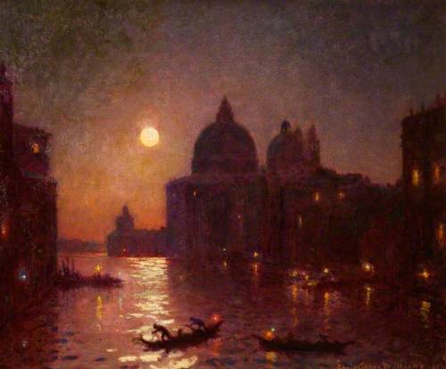 myfairynuffstuff:Christopher Williams (1873 - 1934) - Venice, Moonlight. 1925. Oil on canvas.