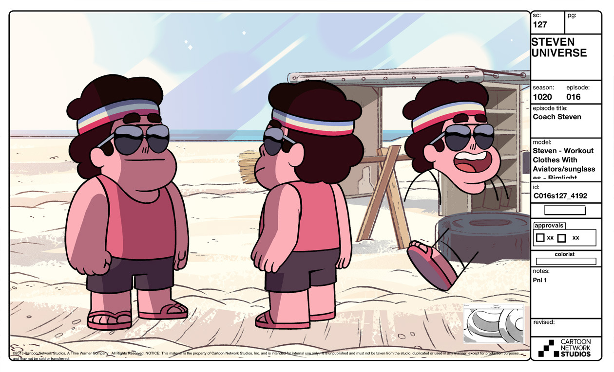 A selection of Character, Prop and Effect designs from the Steven Universe episode Coach