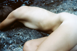 ransomltd:  Form studies. Lauren at the river. Shot with Kodak Portra 160 using a Leica M2. 