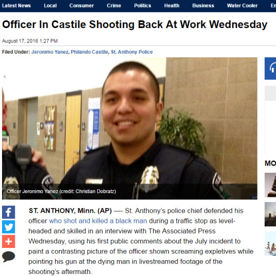Officer who shot Philando Castile returned to work today.